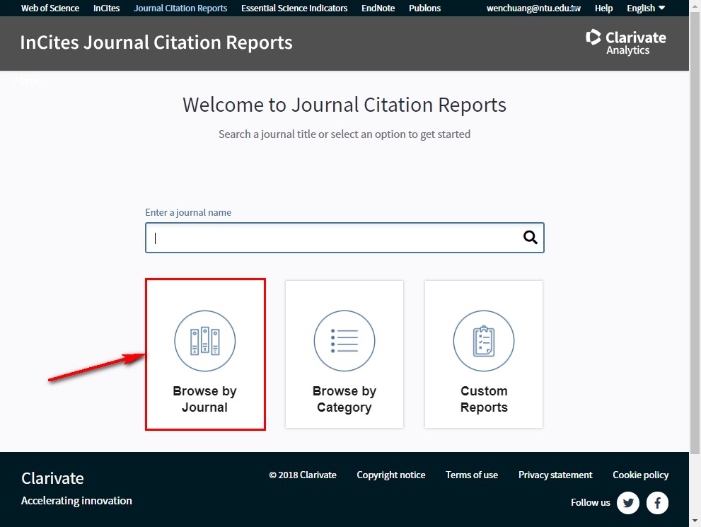 Journal Citation Reports (JCR) 資料庫新介面：5year Impact Factor 在哪裡？ 國立臺灣